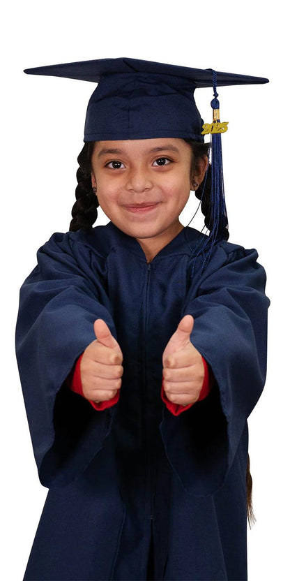 Matte Navy Blue Kindergarten/Preschool Graduation Cap & Gown - Graduation Seller