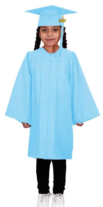 Matte Light Blue Kindergarten/Preschool Cap & Gown - Graduation Seller