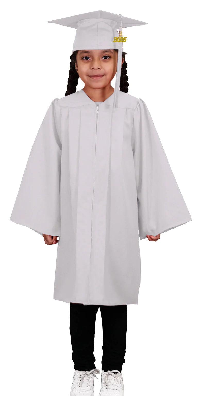 Matte White Kindergarten/Preschool Cap & Gown - Graduation Seller