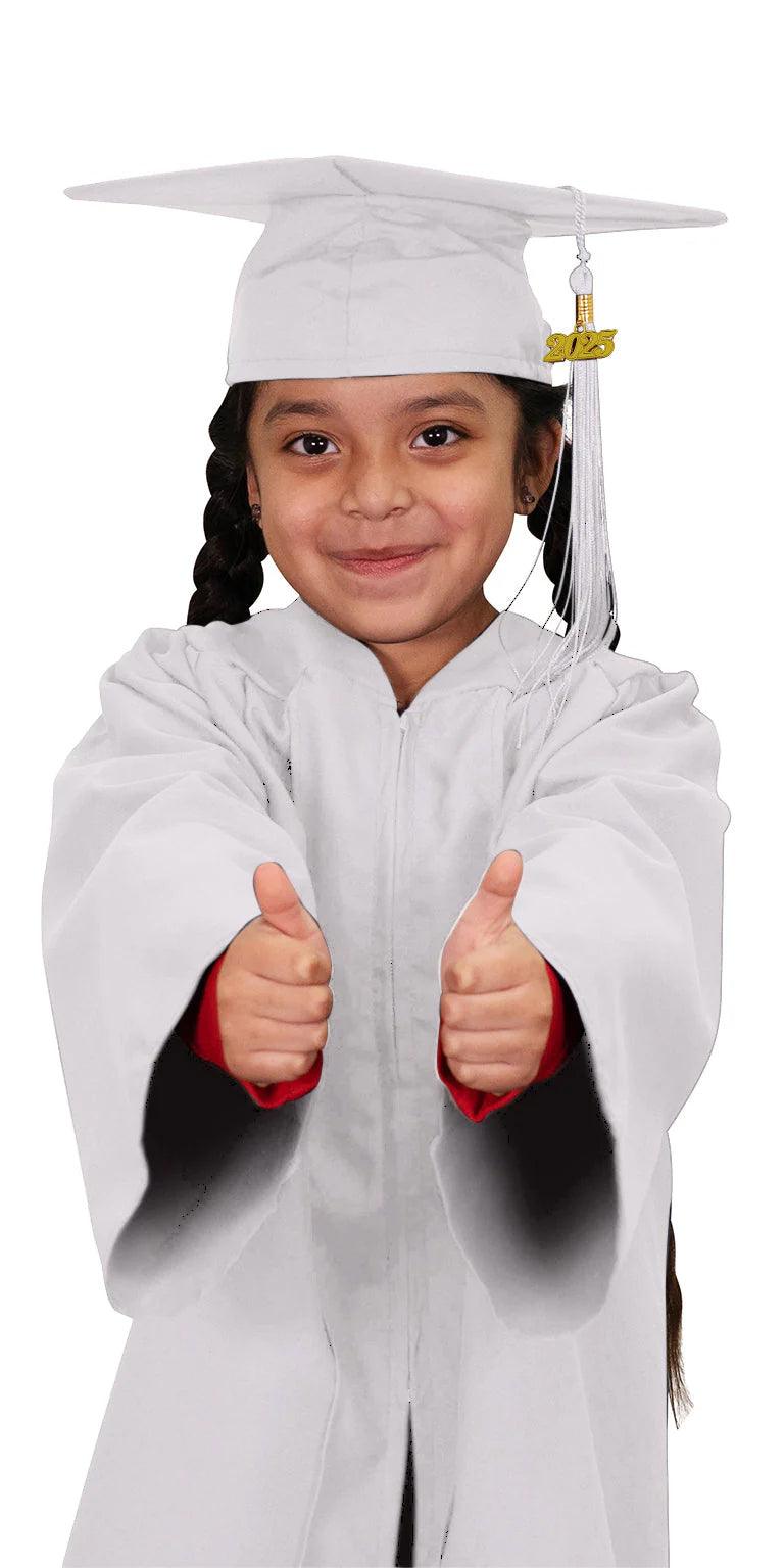 Matte White Kindergarten/Preschool Cap & Gown - Graduation Seller