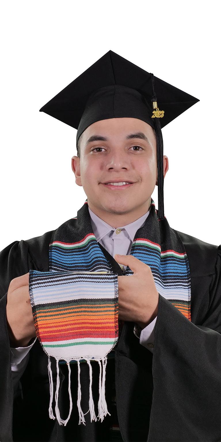 Black Mexican Serape Graduation Stole/Sash - Graduation Seller