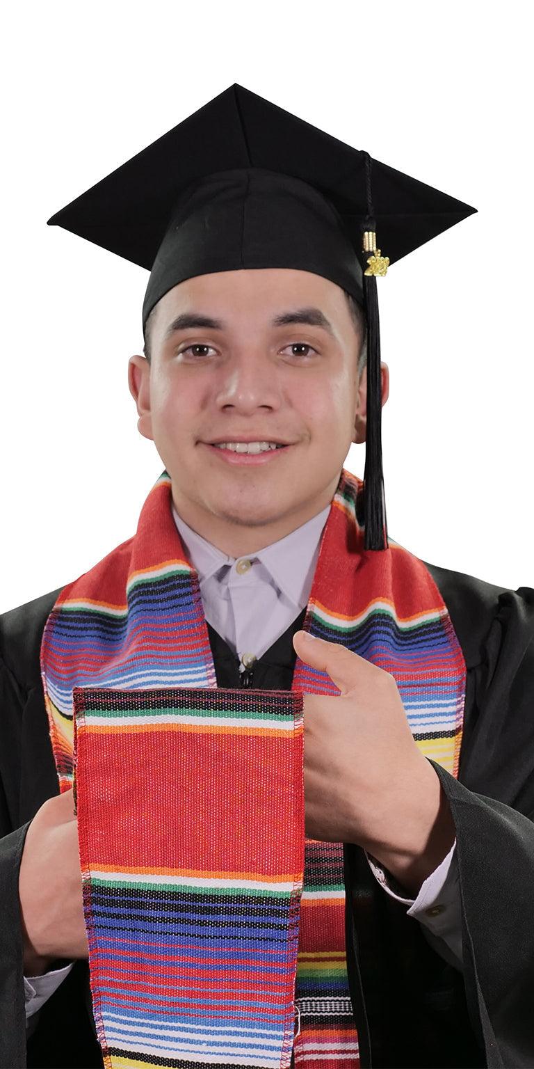 Red Mexican Serape Graduation Stole/Sash - Graduation Seller