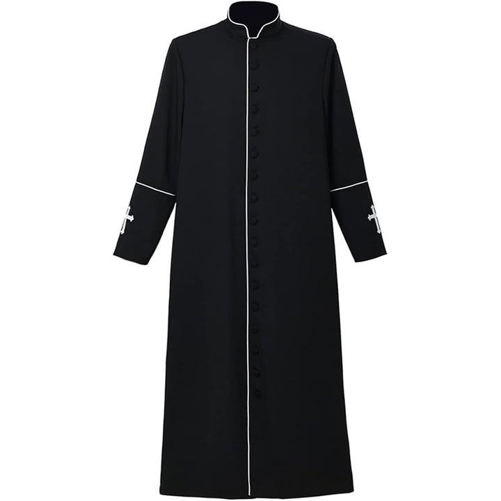 Medieval Clergy Cassock Robe with Cross Embroidery | Choir Costume | Unisex | 6+ Colors | S-XXXL