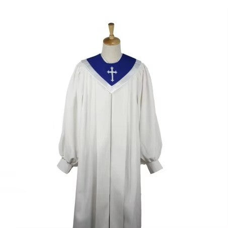 Premium Choir & Clergy Robe with Embroidered Cross Stole | Stage & Ceremony Performance Gown