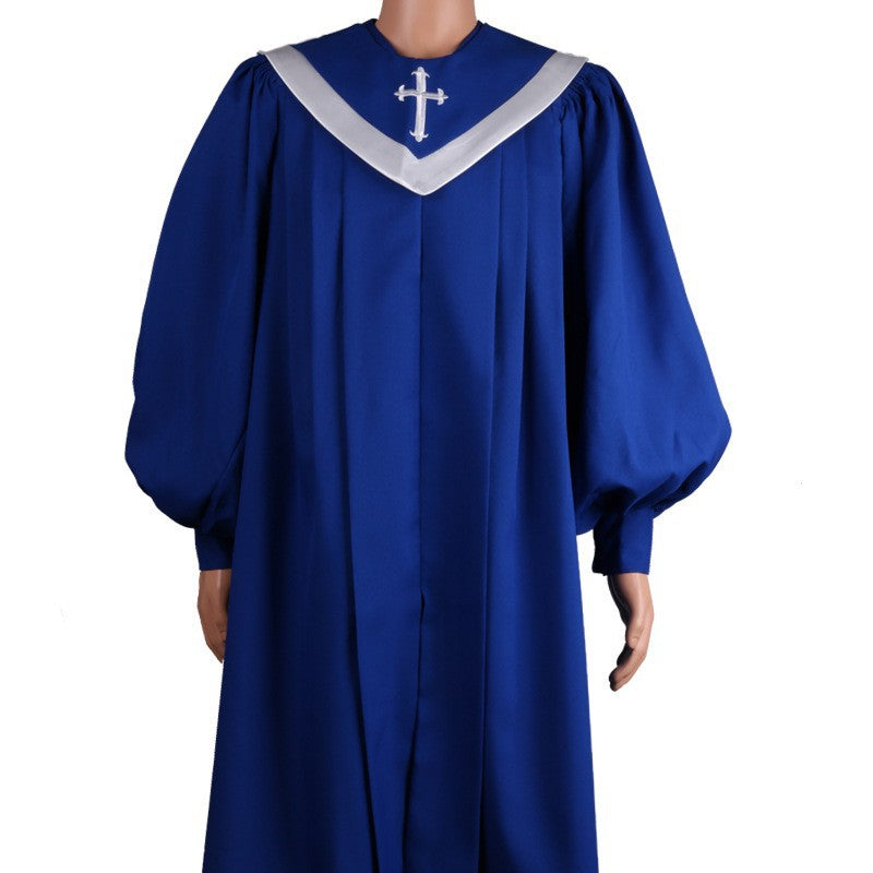 Premium Choir & Clergy Robe with Embroidered Cross Stole | Stage & Ceremony Performance Gown