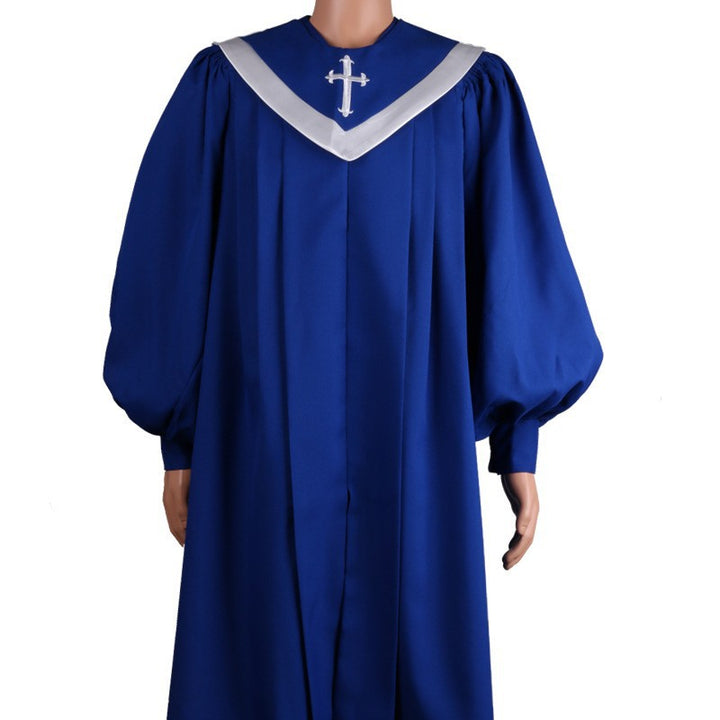 Premium Choir & Clergy Robe with Embroidered Cross Stole | Stage & Ceremony Performance Gown