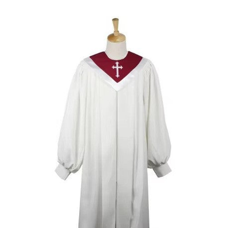 Premium Choir & Clergy Robe with Embroidered Cross Stole | Stage & Ceremony Performance Gown