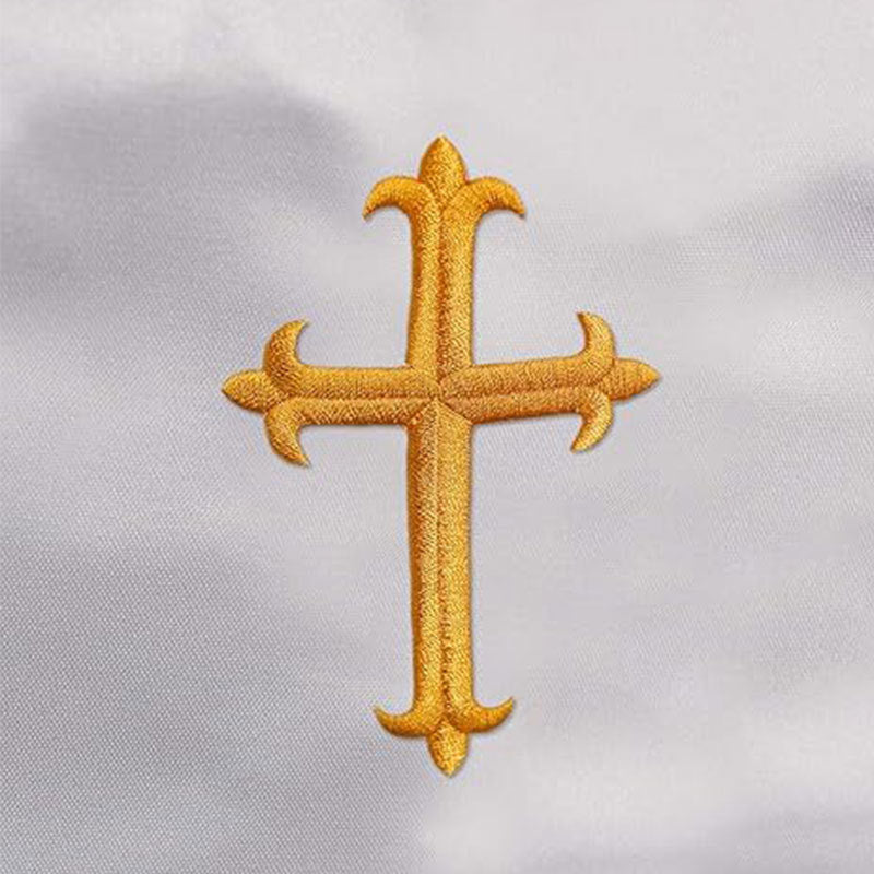 Burgundy V-Shape Choir Stole Plain - Front and Back