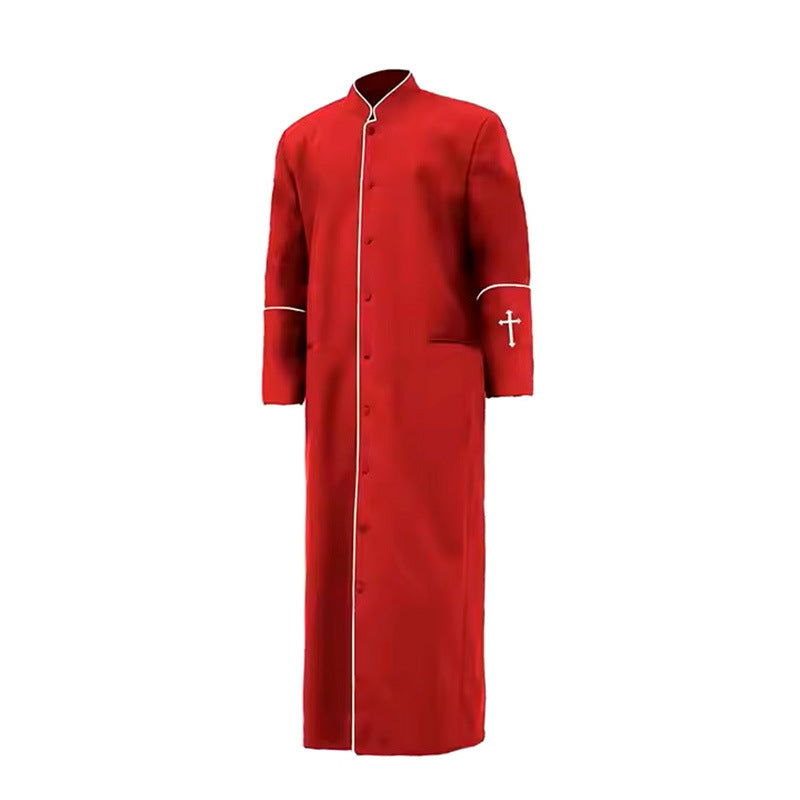 Clergy cassock robe front view detail