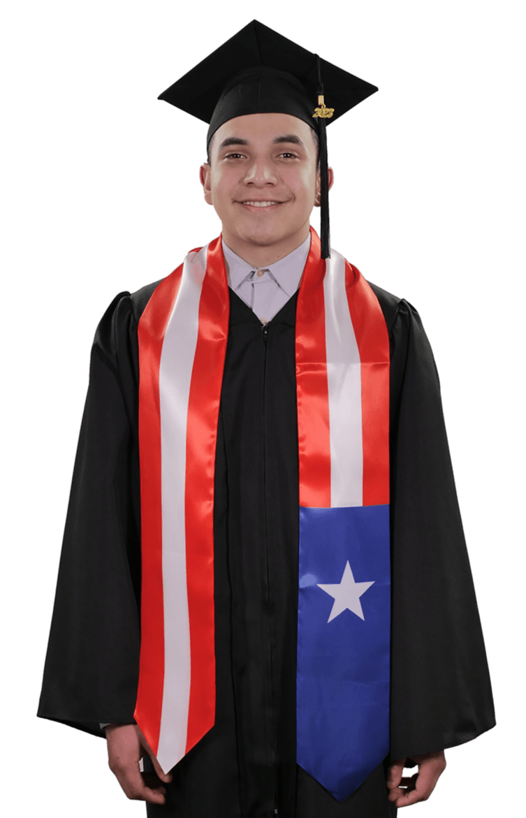 Puerto Rico Graduation Stole - Puerto Rico Flag Sash - Graduation Seller