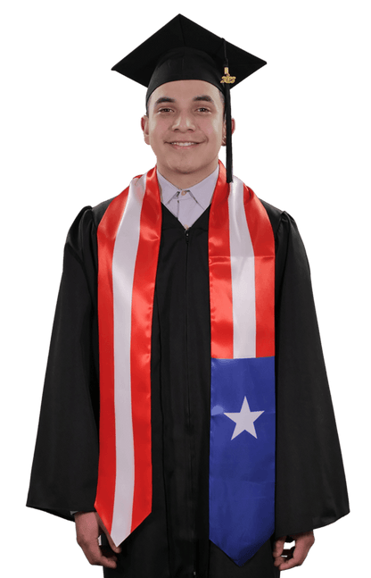 Puerto Rico Graduation Stole - Puerto Rico Flag Sash - Graduation Seller