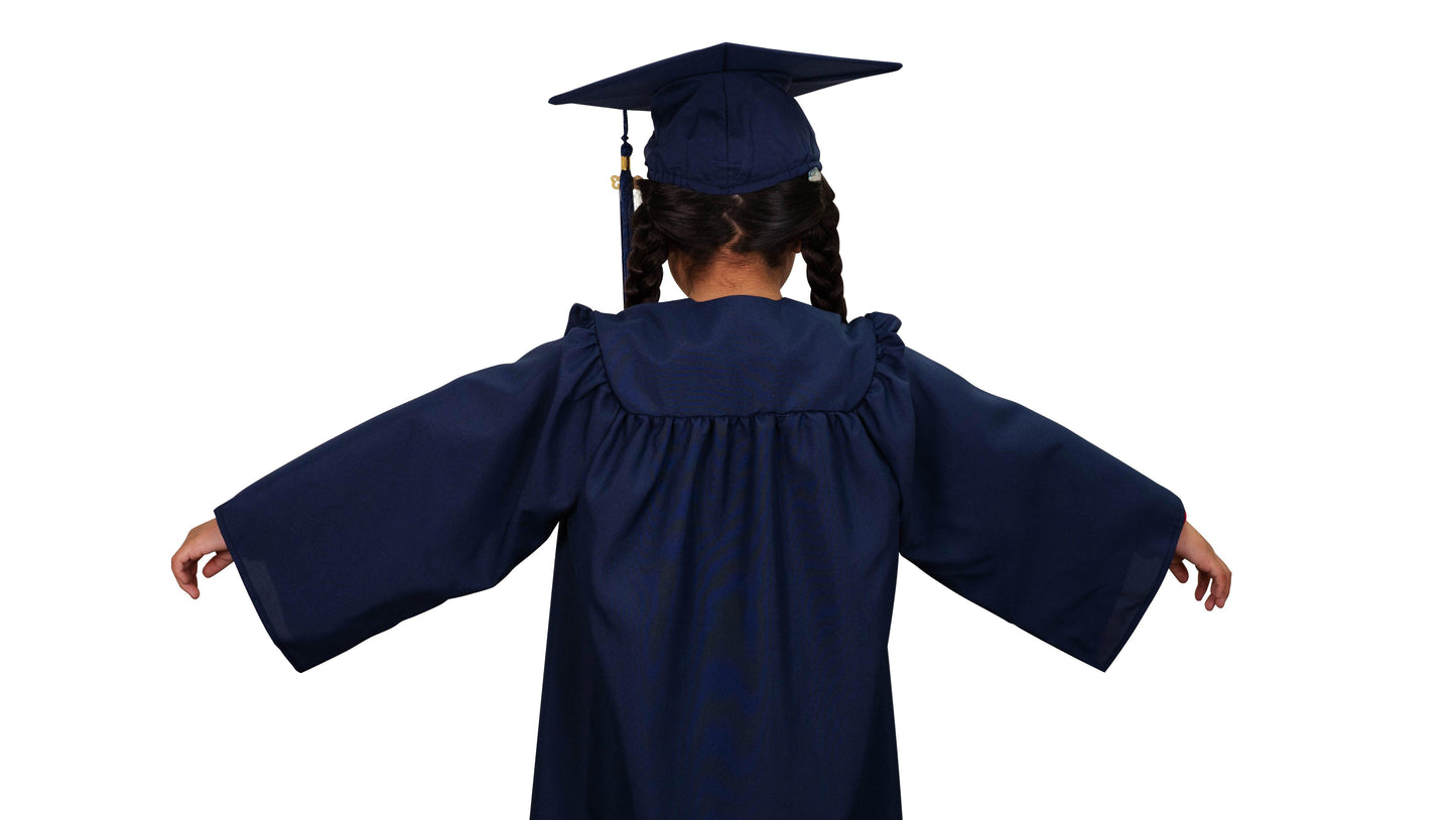 Matte Navy Blue Kindergarten/Preschool Graduation Cap & Gown - Graduation Seller