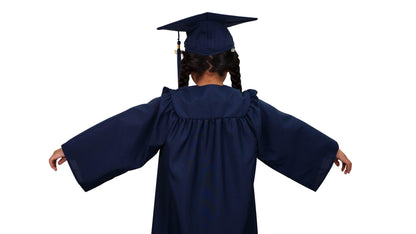 Matte Navy Blue Kindergarten/Preschool Graduation Cap & Gown - Graduation Seller