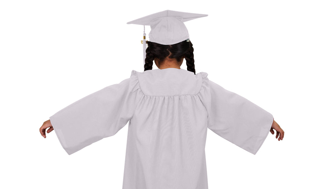 Matte White Kindergarten/Preschool Cap & Gown - Graduation Seller
