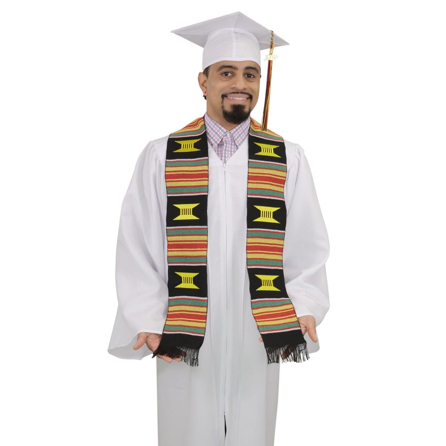 Kente Graduation Kente Stole, Handwoven Kente Sash Cloth - Graduation Seller