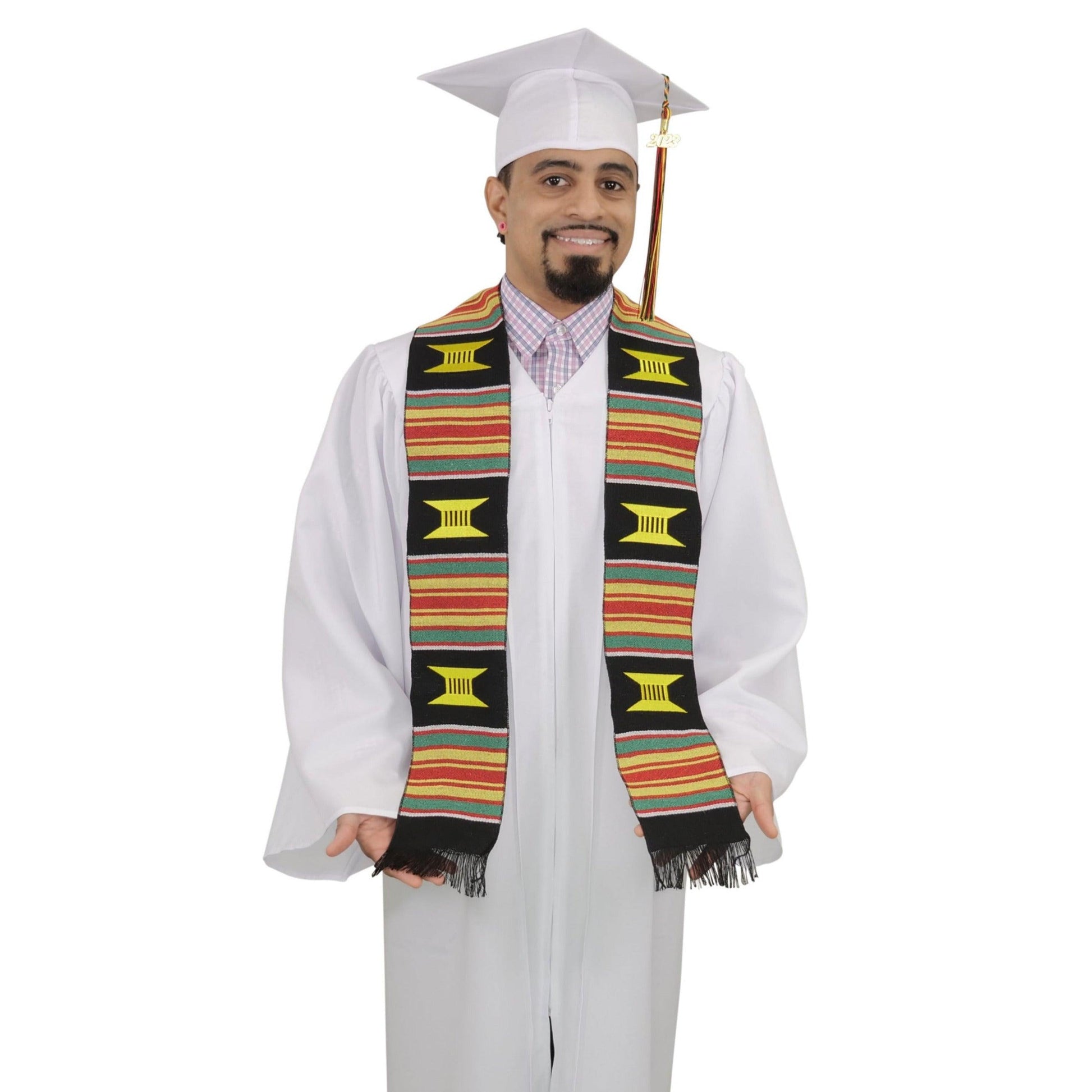 Kente Graduation Kente Stole, Handwoven Kente Sash Cloth - Graduation Seller