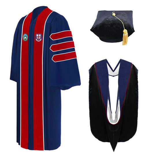 Custom Theology Doctoral Gown, Hood, Tam - Virginia University of Lynchburg - Graduation Seller