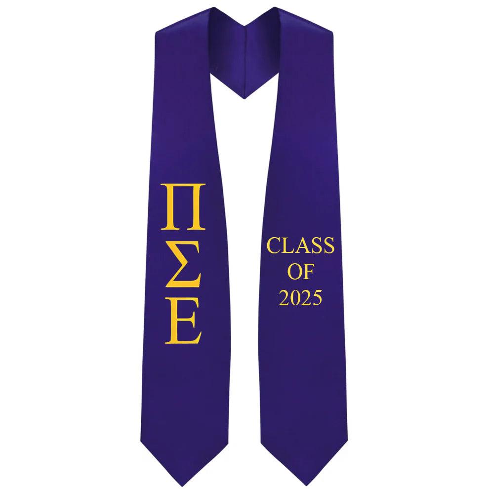 Pi Sigma Epsilon Lettered Stole W/ Year - Graduation Seller
