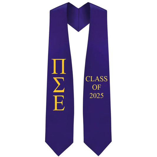 Pi Sigma Epsilon Lettered Stole W/ Year - Graduation Seller