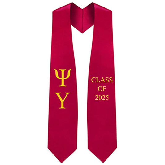 Psi Upsilon Lettered Stole w/ Year - Graduation Seller