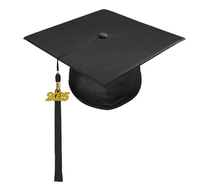 Shiny Black Junior High/Middle School Cap & Tassel - Graduation Seller