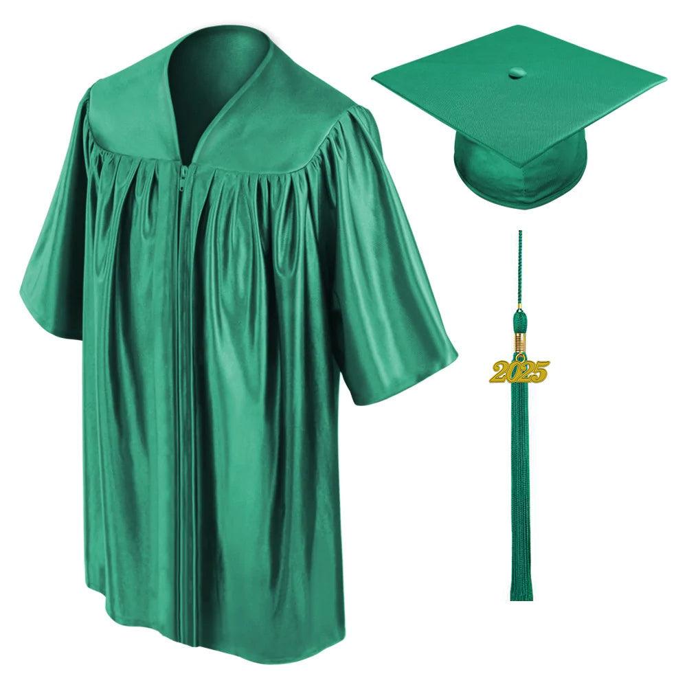 Shiny Emerald Green Kindergarten/Preschool Cap & Gown - Graduation Seller