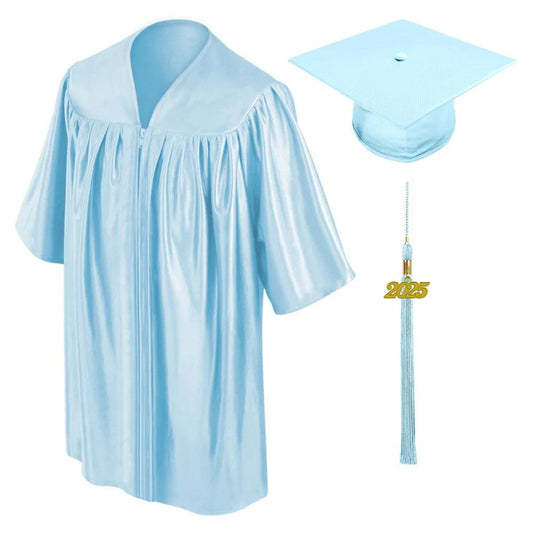Shiny Light Blue Kindergarten/Preschool Cap & Gown - Graduation Seller