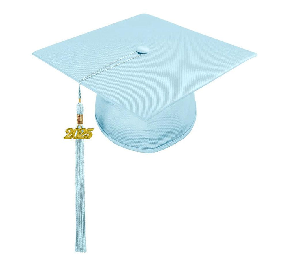 Shiny Light Blue High School Cap & Tassel - Graduation Seller