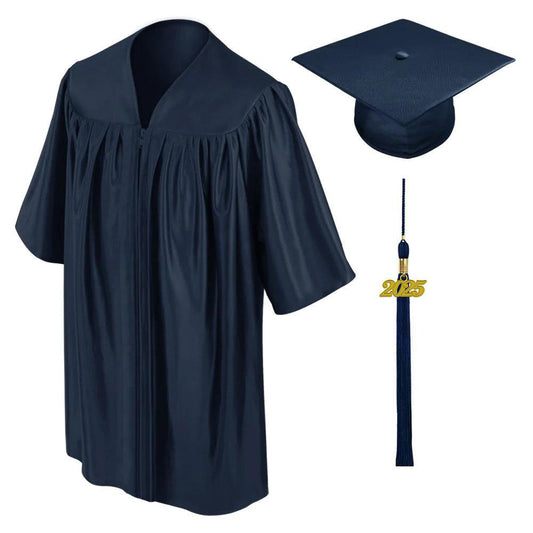 Shiny Navy Blue Kindergarten/Preschool Cap & Gown - Graduation Seller