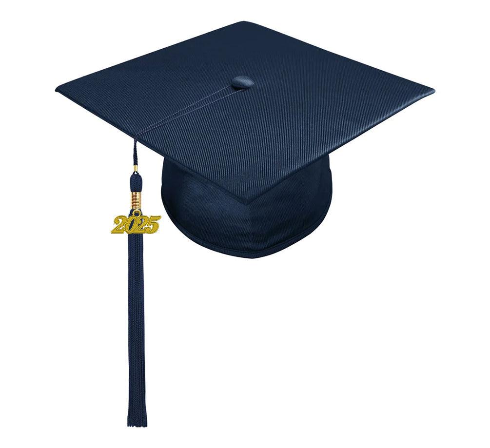 Shiny Navy Blue High School Cap & Gown - Graduation Seller
