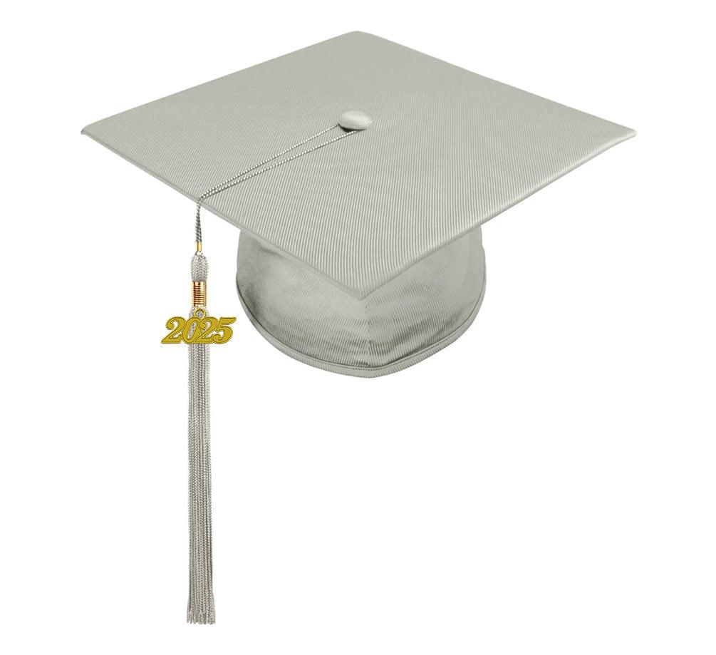 Shiny Silver High School Cap & Tassel - Graduation Seller