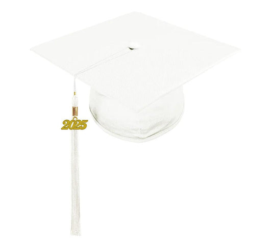 Shiny White Kindergarten/Preschool Cap & Tassel - Graduation Seller
