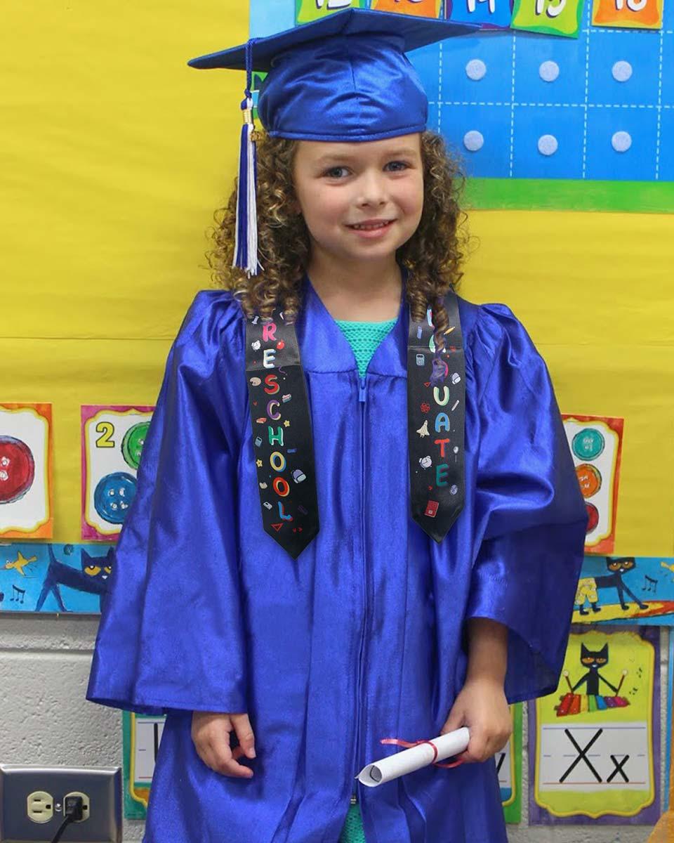 Preschool Graduation Printed Kids Sash Stole – 3 Colors Available - Graduation Seller