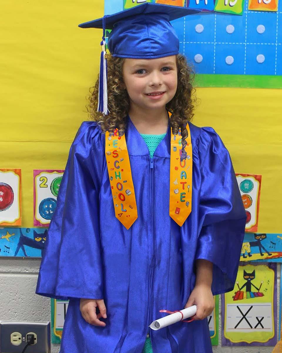 Preschool Graduation Printed Kids Sash Stole – 3 Colors Available - Graduation Seller