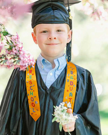 Preschool Graduation Printed Kids Sash Stole – 3 Colors Available - Graduation Seller