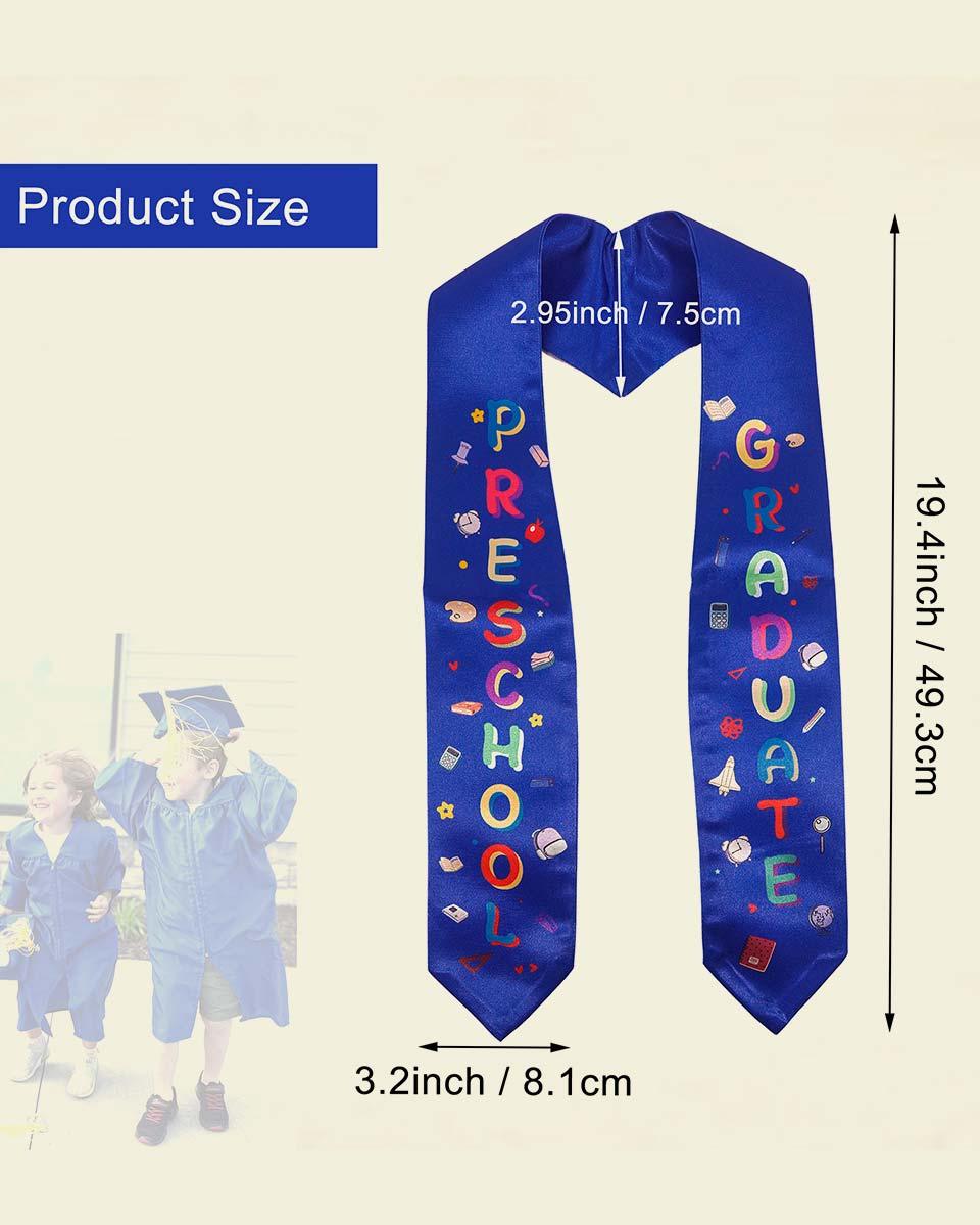 Preschool Graduation Printed Kids Sash Stole – 3 Colors Available - Graduation Seller