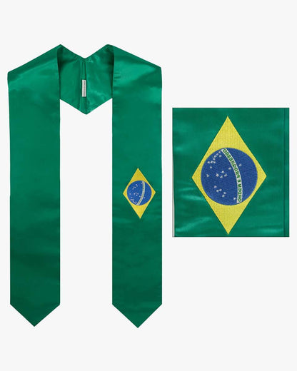 17 Country Flag Graduation Stoles Embroidery Sashes for Study Aboard International Students - Graduation Seller