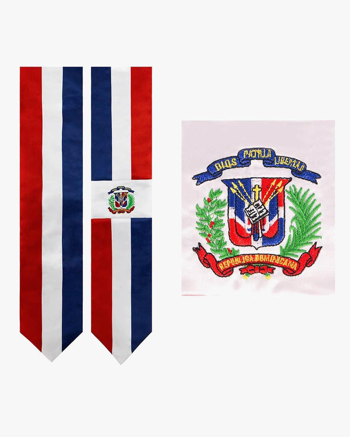 17 Country Flag Graduation Stoles Embroidery Sashes for Study Aboard International Students - Graduation Seller