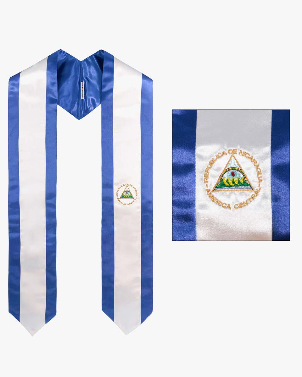 17 Country Flag Graduation Stoles Embroidery Sashes for Study Aboard International Students - Graduation Seller