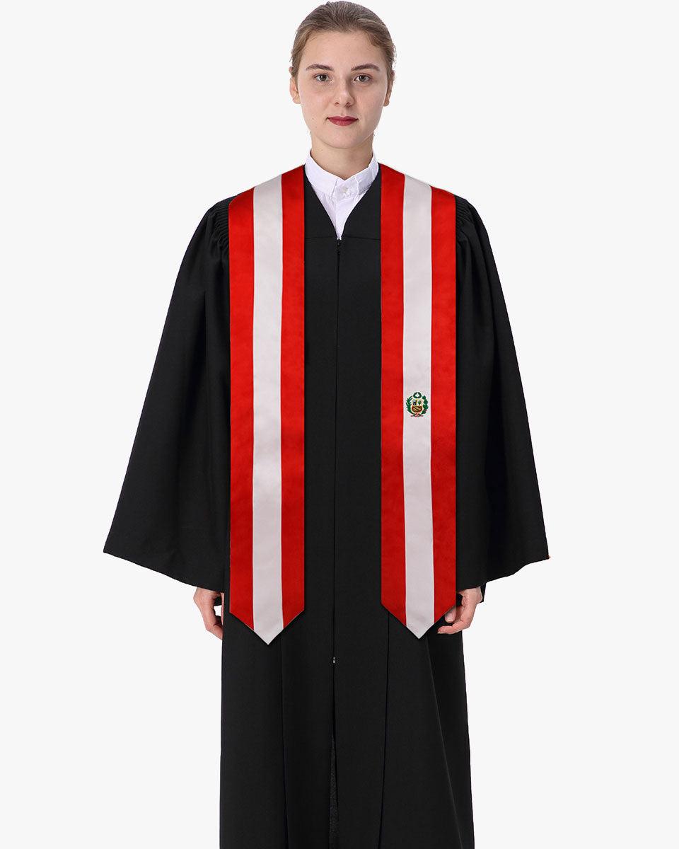 17 Country Flag Graduation Stoles Embroidery Sashes for Study Aboard International Students - Graduation Seller