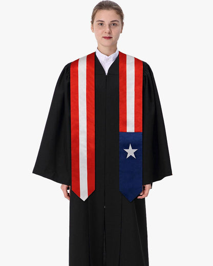 17 Country Flag Graduation Stoles Embroidery Sashes for Study Aboard International Students - Graduation Seller