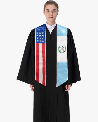 7 Mixed Flag Graduation Stoles Embroidery Sashes for Study Aboard Students - Graduation Seller
