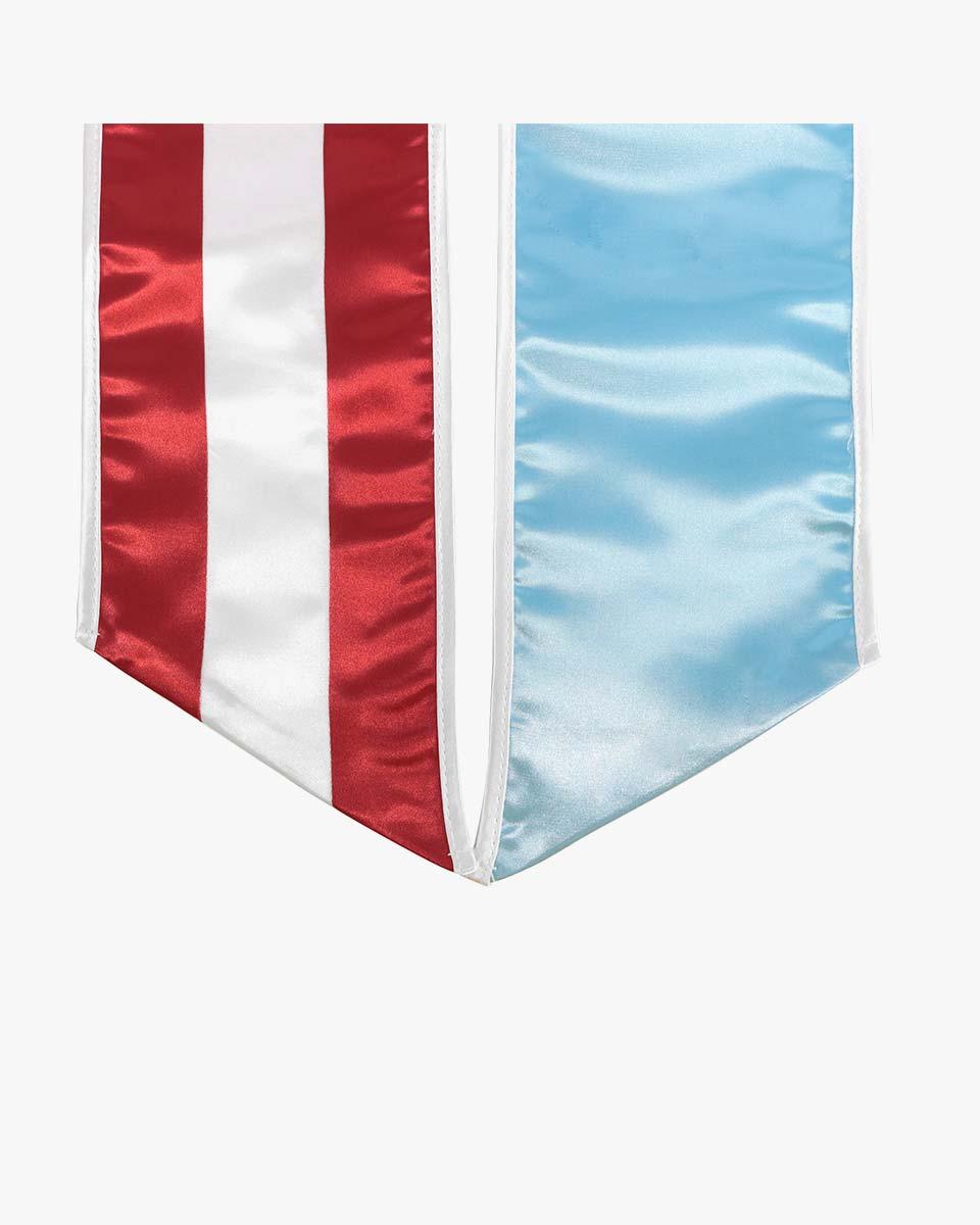 7 Mixed Flag Graduation Stoles Embroidery Sashes for Study Aboard Students - Graduation Seller