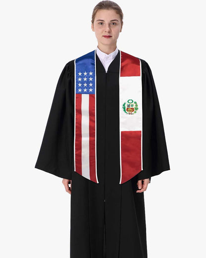 7 Mixed Flag Graduation Stoles Embroidery Sashes for Study Aboard Students - Graduation Seller