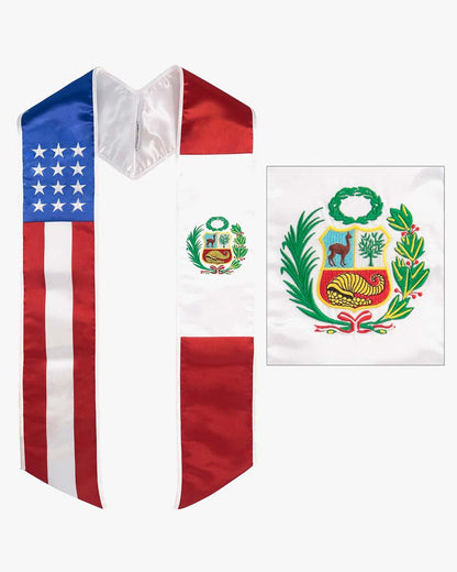7 Mixed Flag Graduation Stoles Embroidery Sashes for Study Aboard Students - Graduation Seller