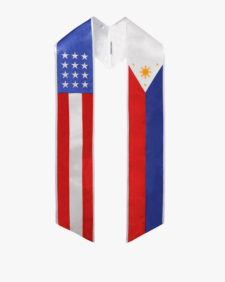 7 Mixed Flag Graduation Stoles Embroidery Sashes for Study Aboard Students - Graduation Seller