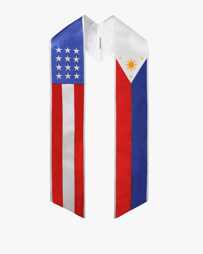 7 Mixed Flag Graduation Stoles Embroidery Sashes for Study Aboard Students - Graduation Seller