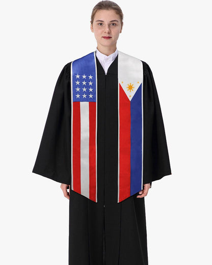 7 Mixed Flag Graduation Stoles Embroidery Sashes for Study Aboard Students - Graduation Seller