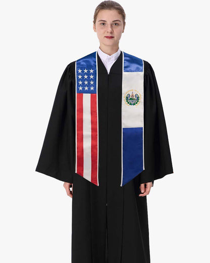 7 Mixed Flag Graduation Stoles Embroidery Sashes for Study Aboard Students - Graduation Seller