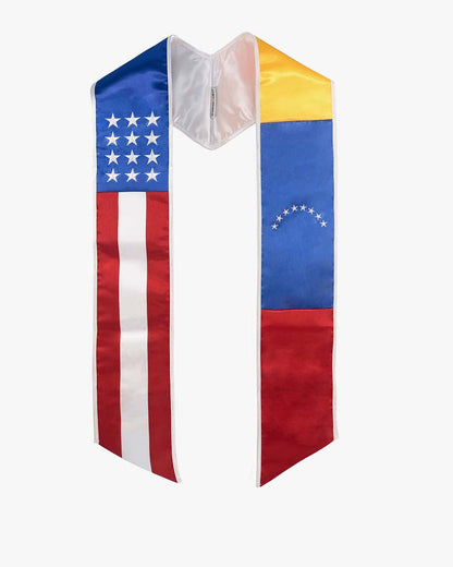 7 Mixed Flag Graduation Stoles Embroidery Sashes for Study Aboard Students - Graduation Seller